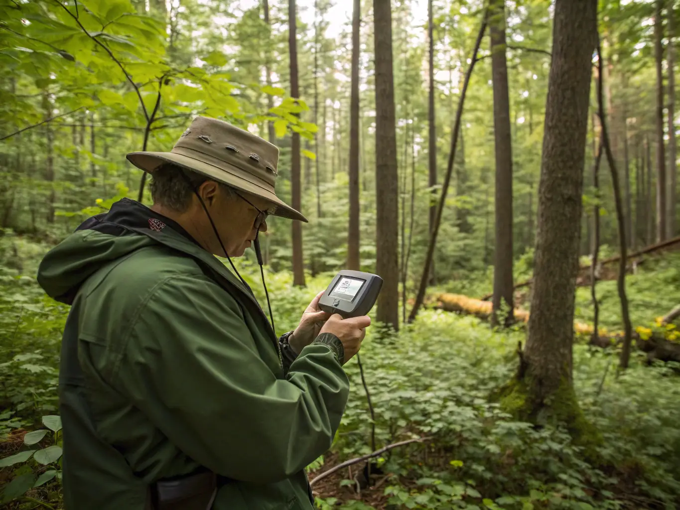 A photograph showing a wildlife expert examining a deer, highlighting the biodiversity monitoring and health assessment activities conducted by SOCIETE INTERCOMMUNALE DES CHASSEURS DE ROSIERS D'EGLETONS.