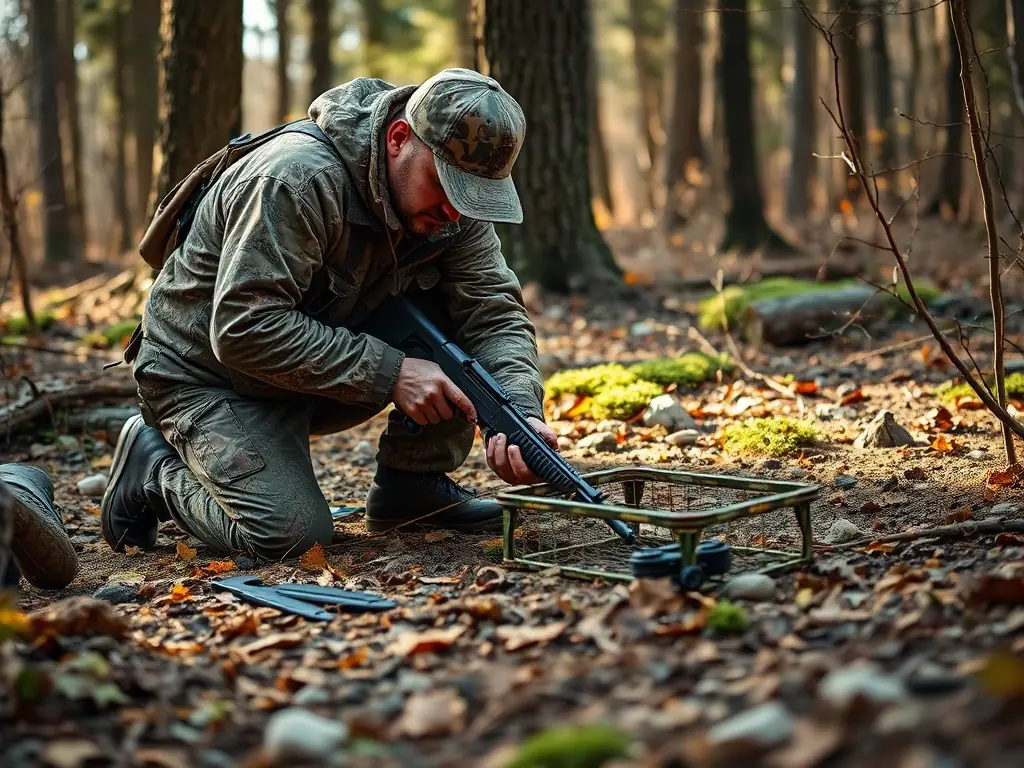 An image showing traps set to catch invasive species, illustrating the pest control activities managed by SOCIETE INTERCOMMUNALE DES CHASSEURS DE ROSIERS D'EGLETONS.